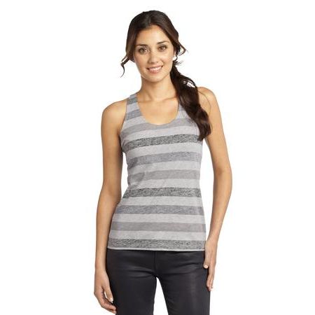 District ®  - Juniors Reverse Striped Scrunched Back Tank. DT229
