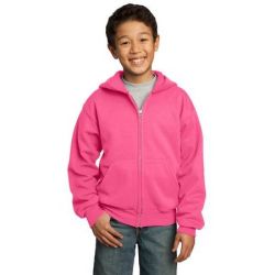 Port & Company ®  - Youth Full-Zip Hooded Sweatshirt.  PC90YZH